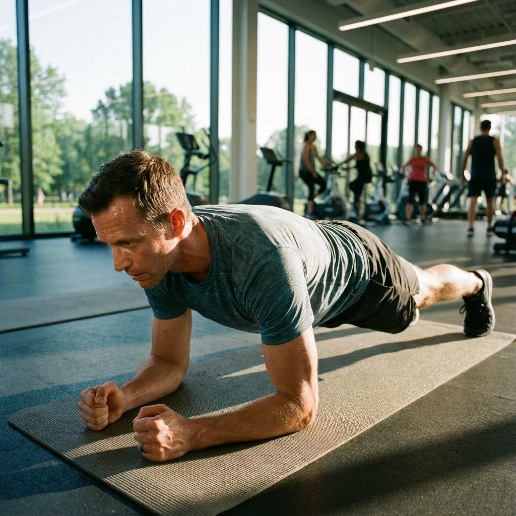 Man doing plank exercise